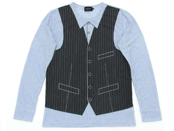 ��SALE�ۡ�40%OFF�ۤ��ޤ��� �٥��� L/S T-shirt���٤����ȥ���ץ륤���trompe-l'oei�˥٥��ȥ��󥰥��꡼��T����ġ�BLUE STRIPES �� GRAY