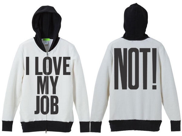 I LOVE MY JOBNOT!2TONE PARKAI LOVE MY JOBNOT!˥ġȡѡWHITE  BLACK