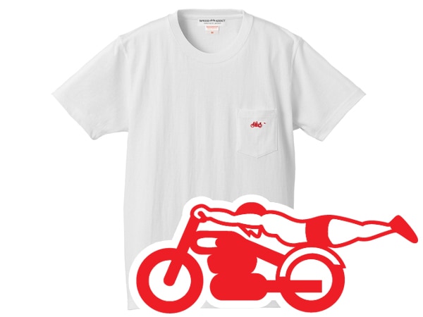 SUPER HEAVY WEIGHT ԡɥǥ POCKET T-shirtʥѡإSPEED ADDICTݥåTġWHITE
