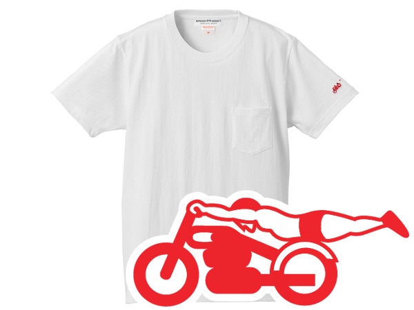 SUPER HEAVY WEIGHT µ���ԡ��ɥ��ǥ����� POCKET T-shirt�ʥ����ѡ��إ�������������µSPEED ADDICT�ݥ��å�T����ġ�WHITE