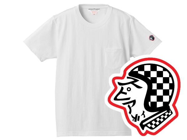 SUPER HEAVY WEIGHT SPEED ADDICT TRADE MARK POCKET T-shirtʥѡإȥԡɥǥȥȥ졼ɥޡݥåTġWHITE