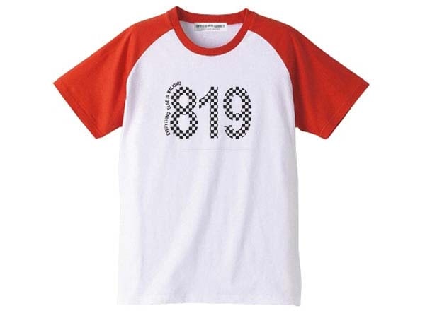 819 Raglan T-shirt��819�饰���T����ġ�WHITE �� RED