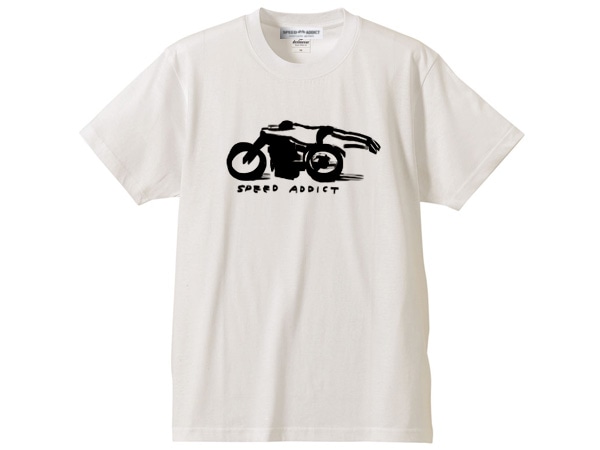 SPEED ADDICT ����� T-shirt�ʥ��ԡ��ɥ��ǥ�����HANDWRITTINGT����ġ�WHITE