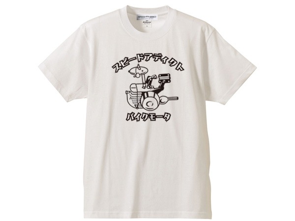 �Х����⡼�� T-shirt��BIKE MOTOR T����ġ�WHITE