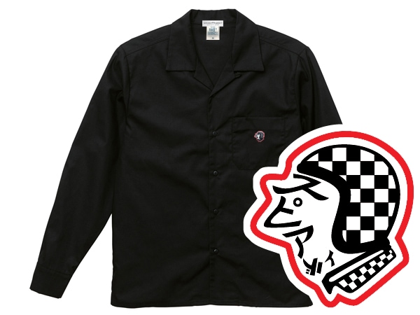 OPEN COLLAR WORK SHIRT SPEED ADDICT TRADE MARKʥץ󥫥顼ĥԡɥǥȥȥ졼ɥޡBLACK