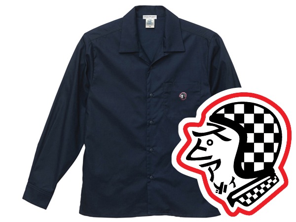 OPEN COLLAR WORK SHIRT SPEED ADDICT TRADE MARK�ʥ����ץ󥫥顼�������ĥ��ԡ��ɥ��ǥ����ȥȥ졼�ɥޡ�����NAVY