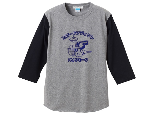 �Х����⡼�� 3/4 Sleeves T-shirt��BIKE MOTOR 3/4���꡼��T����ġ�GRAY �� BLACK