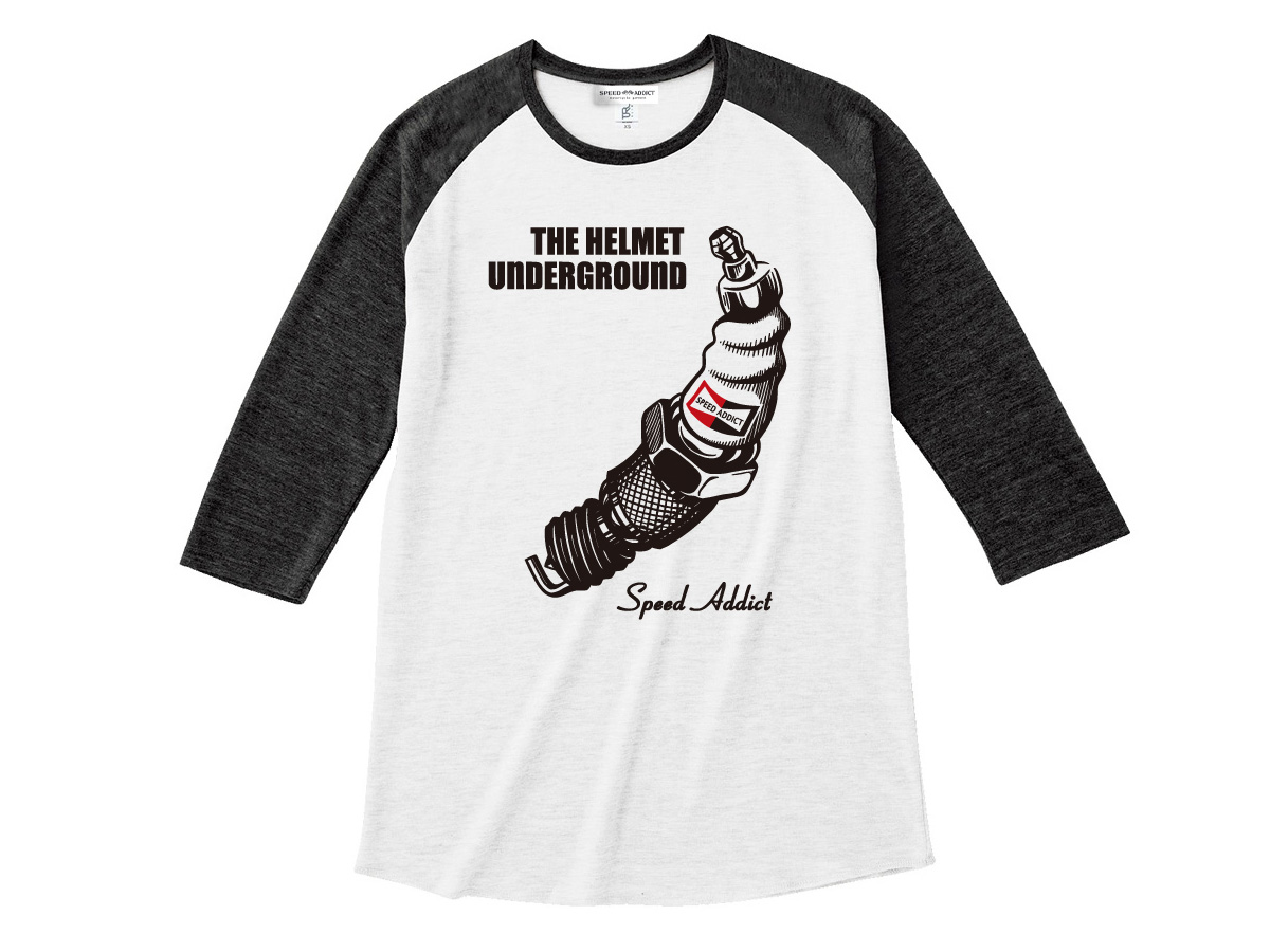 THE HELMET UNDERGROUND Raglan 3/4 Sleeves T-shirt�ʥإ��åȥ���������饦��ɥ饰���3/4���꡼��T����ġ�WHITE �� BLACK