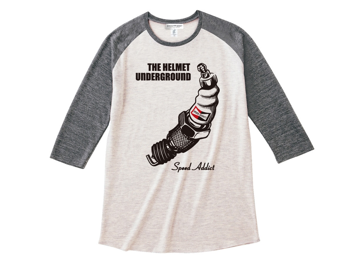 THE HELMET UNDERGROUND Raglan 3/4 Sleeves T-shirt�ʥإ��åȥ���������饦��ɥ饰���3/4���꡼��T����ġ�OATMEAL �� GRAY