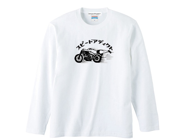 ���ԡ��ɥ��ǥ����� L/S T-shirt��SPEED ADDICT���󥰥��꡼��T����ġ�WHITE
