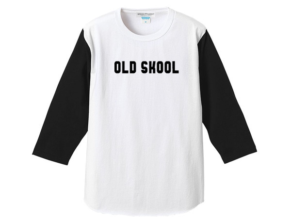 OLD SKOOL �����ץ��� 3/4 Sleeves T-shirt�ʥ�����ɥ������������ץ���3/4���꡼��T����ġ�WHITE �� BLACK
