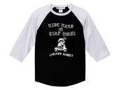 CHECKER RABBIT Raglan 3/4 Sleeves T-shirt�ʥ����å�����ӥåȥ饰���3/4���꡼��T����ġ�BLACK �� WHITE