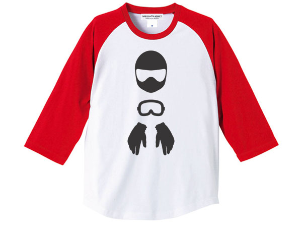 VMX ���륨�å� Raglan 3/4 Sleeves T-shirt�ʥӥ�ơ�����ȥ��������륨�åȥ饰���3/4���꡼��T����ġ�WHITE �� RED