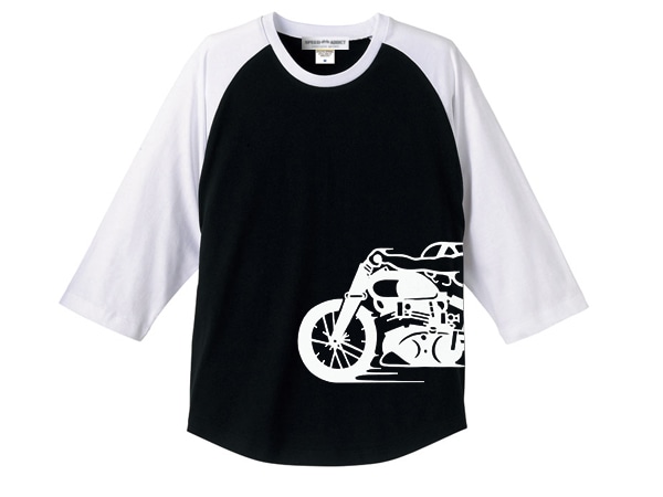 ���ԡ��ɥ��ǥ����� �����ɥץ��� Raglan 3/4 Sleeves T-shirt��SPEED ADDICT�����ɥץ���3/4���꡼��T����ġ�BLACK �� WHITE