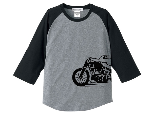 ���ԡ��ɥ��ǥ����� �����ɥץ��� Raglan 3/4 Sleeves T-shirt��SPEED ADDICT�����ɥץ���3/4���꡼��T����ġ�GRAY �� BLACK
