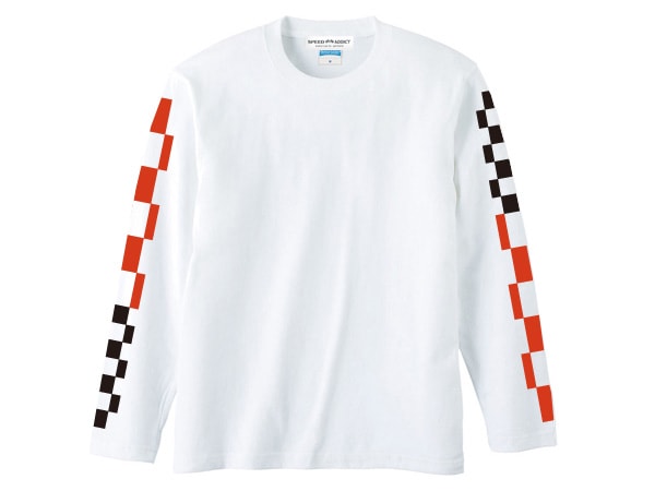 µCHECKER & STRIPE L/S T-shirt��µ�����å���and���ȥ饤�ץ��󥰥��꡼��T����ġ�WHITE