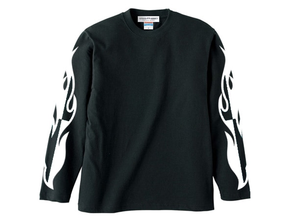 CHECKER FLAME L/S T-shirt�ʥ����å����ե졼����󥰥��꡼��T����ġ�BLACK