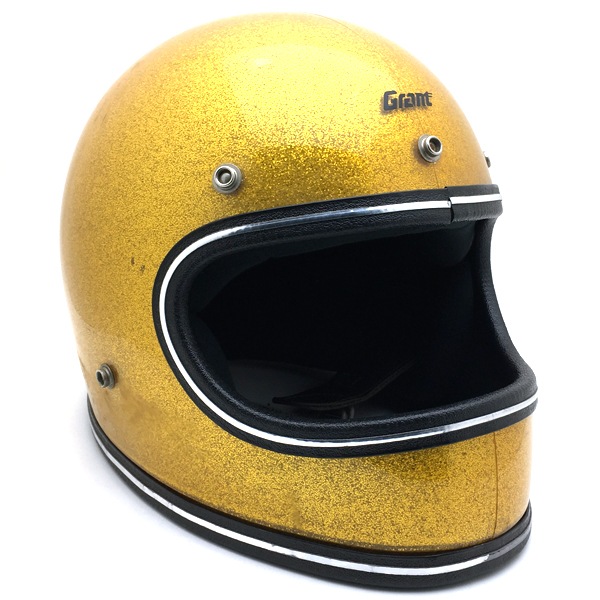 ビンテージGrantヘルメット Dead Stock 新品 箱付 GRANT GOLD METALFLAKE 59cm | SPEED ADDICT