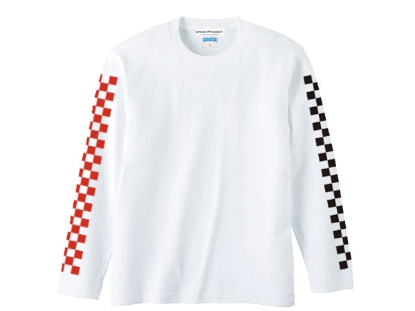 µCHECKER L/S T-shirt��µ�����å������󥰥��꡼��T����ġ�WHITE �� RED �� BLACK