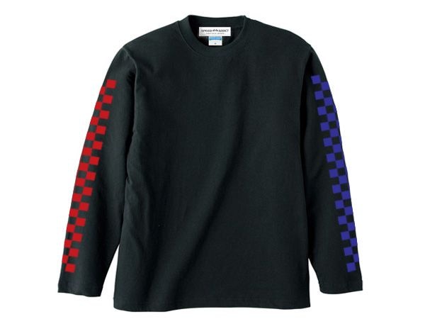µCHECKER L/S T-shirt��µ�����å������󥰥��꡼��T����ġ�BLACK �� RED �� BLUE