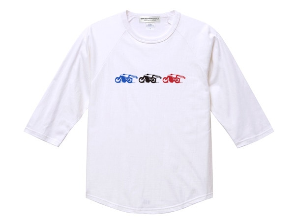 3ԡɥǥ Raglan 3/4 Sleeves T-shirt3SPEED ADDICT饰3/4꡼TġWHITE