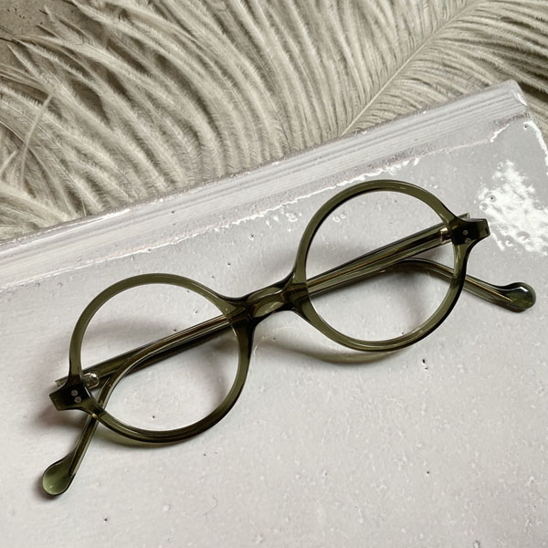 40's FRANCE Round Frame�ʥ饦��� �ᥬ�ͥե졼���Smoky Green