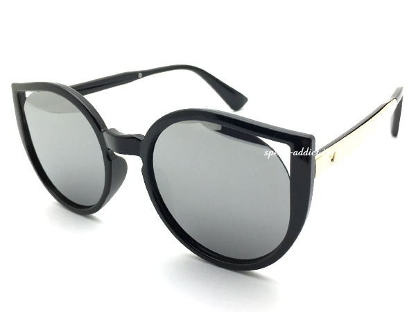 CAT'S EYE ROUND SUNGLASS�ʥ���åĥ����饦��ɥ��󥰥饹��BLACK �� SMOKE MIRROR