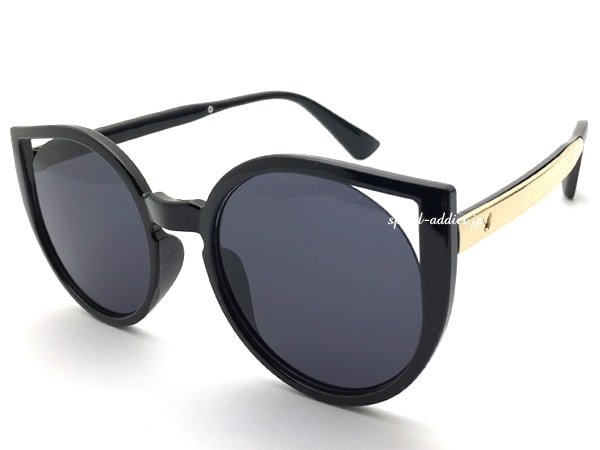 CAT'S EYE ROUND SUNGLASS�ʥ���åĥ����饦��ɥ��󥰥饹��BLACK �� SMOKE