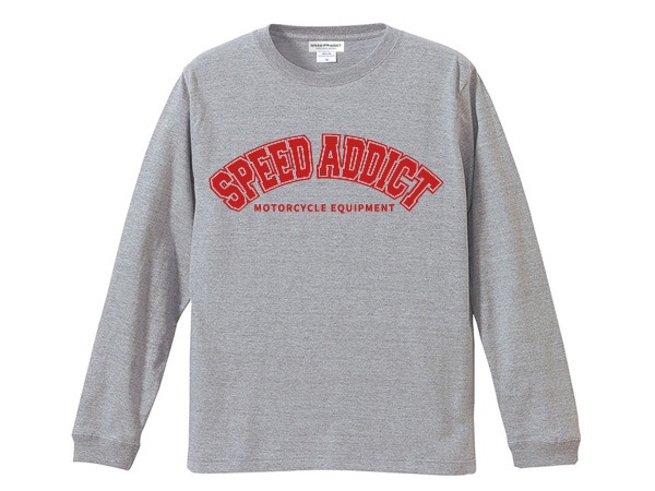SPEED ADDICT COLLEGE LOGO L/S T-shirtʥԡɥǥȥå󥰥꡼TġGRAY