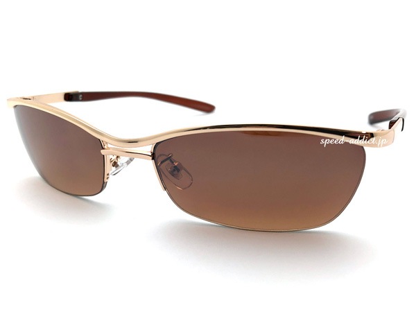 METAL HALF RIM SUNGLASS�ʥ᥿��ϡ��ե�ॵ�󥰥饹��GOLD �� BROWN 