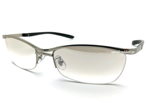 METAL HALF RIM SUNGLASS�ʥ᥿��ϡ��ե�ॵ�󥰥饹��SILVER �� LIGHT BROWN HALF
