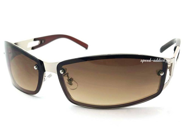 BACK RIM METAL NARROW SUNGLASS�ʥХå����᥿��ʥ������󥰥饹��SILVER �� YELLOW BROWN HALF