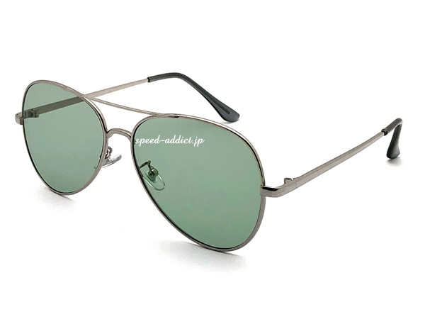 W BRIDGE TEARDROP SUNGLASS��W�֥�å��ƥ����ɥ��åץ��󥰥饹��SILVER �� LIGHT GREEN