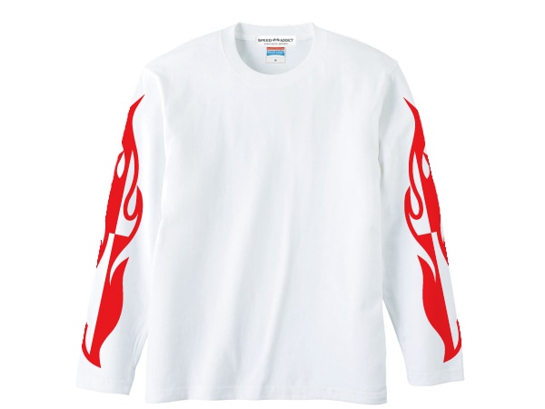 CHECKER FLAME L/S T-shirt�ʥ����å����ե졼����󥰥��꡼��T����ġ�WHITE