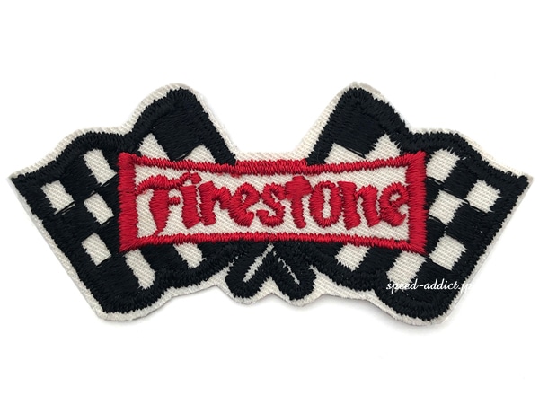 60's VINTAGE FIRESTONE CHECKER FLAG WAPPEN��60s�ե��������ȥ��åڥ��