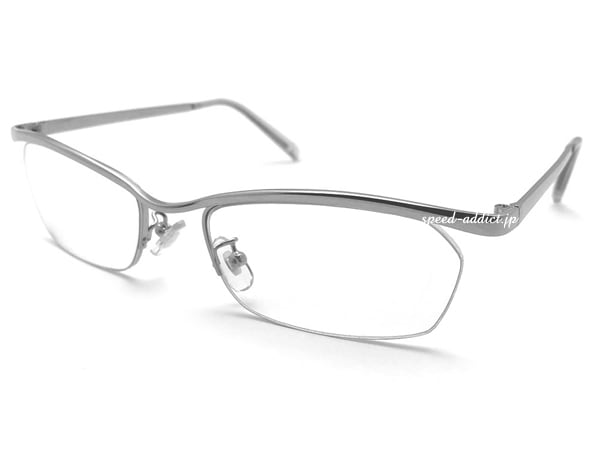 METAL NARROW HALF RIM SUNGLASS�ʥ᥿��ʥ����ϡ��ե�ॵ�󥰥饹��SILVER �� CLEAR