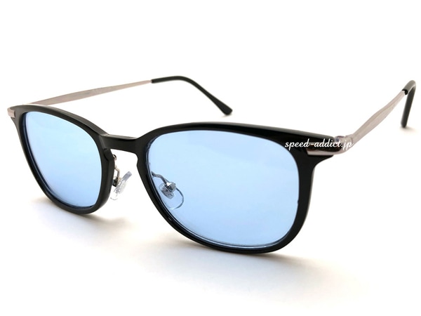 KEYHOLE BRIDGE SQUARE WELLINGTON SUNGLASSʥ֥ۡåȥ󥵥󥰥饹BLACK/SILVER  LIGHT BLUE