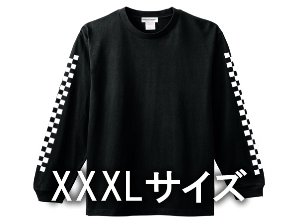 XXXL������ µCHECKER L/S T-shirt��3XL SIZE µ�����å������󥰥��꡼��T����ġ�BLACK