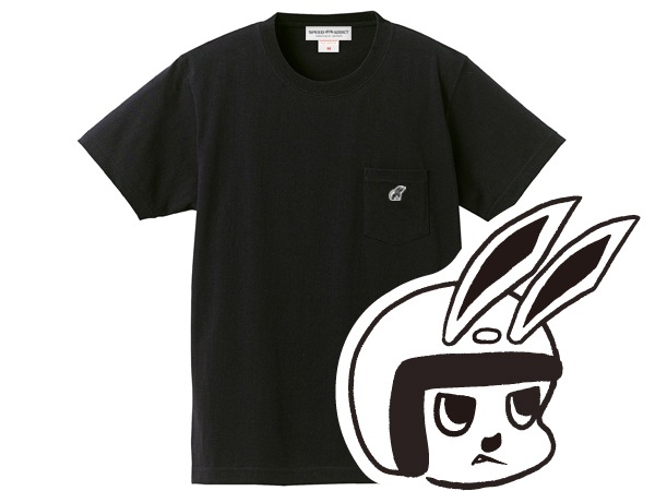 SUPER HEAVY WEIGHT CHECKER RABBIT POCKET T-shirtʥѡإȥåӥåȥݥåTġBLACK