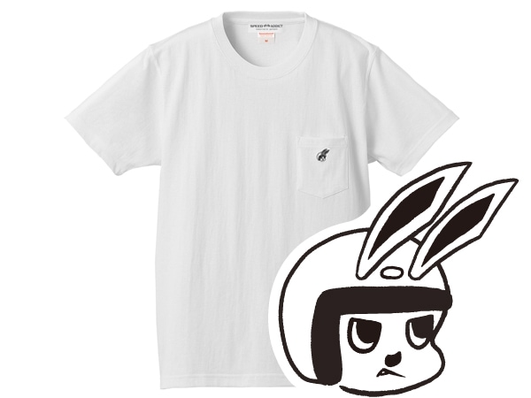 SUPER HEAVY WEIGHT CHECKER RABBIT POCKET T-shirtʥѡإȥåӥåȥݥåTġWHITE