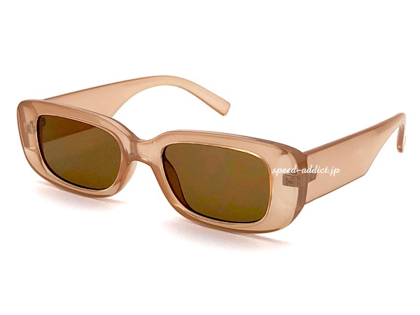 CHICANO SQUARE NARROW SUNGLASS�ʥ������Υ��������ʥ������󥰥饹��CLEAR BEIGE �� BROWN