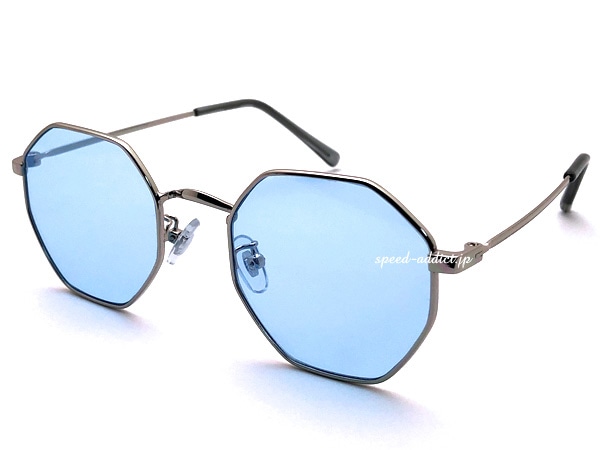 OCTAGON SUNGLASSʥ󥵥󥰥饹SILVER  LIGHT BLUE