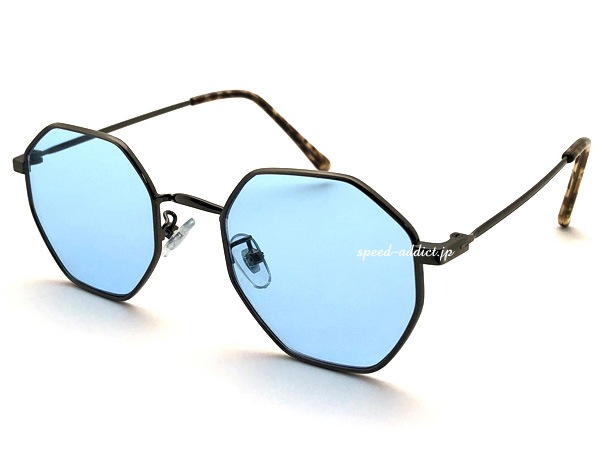 OCTAGON SUNGLASS（オクタゴンサングラス）GUNMETAL × LIGHT BLUE