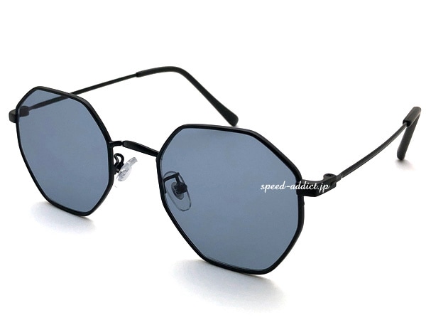 OCTAGON SUNGLASS�ʥ��������󥵥󥰥饹�˱�ä�BLACK �� LIGHT SMOKE