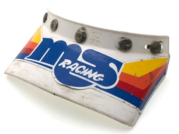 70's USA�� VINTAGE PAULSON MOTO PEAK VISOR 5snap��70s�ӥ�ơ����ݡ��륽���ȥԡ����Х�����5���ʥåס�WHITE