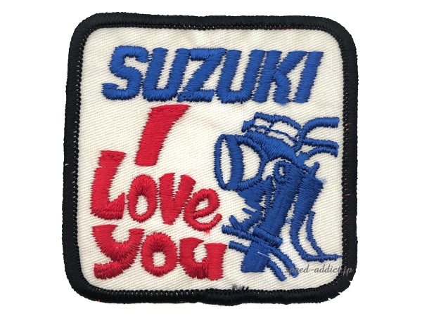 70's VINTAGE SUZUKI I LOVE YOU WAPPEN��70s�ӥ�ơ�����������åڥ��SQUARE BLUE �� RED