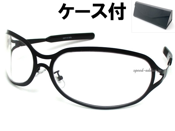 METAL OVAL SUNGLASS�ʥ᥿�륪���Х륵�󥰥饹�˱�ä�BLACK �� CLEAR + �ᥬ�ͥ����� BLACK
