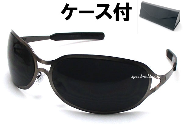METAL OVAL SUNGLASS�ʥ᥿�륪���Х륵�󥰥饹��GUNMETAL �� SMOKE + �ᥬ�ͥ����� BLACK