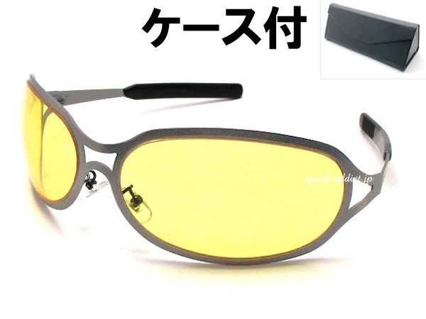 METAL OVAL SUNGLASS�ʥ᥿�륪���Х륵�󥰥饹��GUNMETAL �� YELLOW + �ᥬ�ͥ����� BLACK