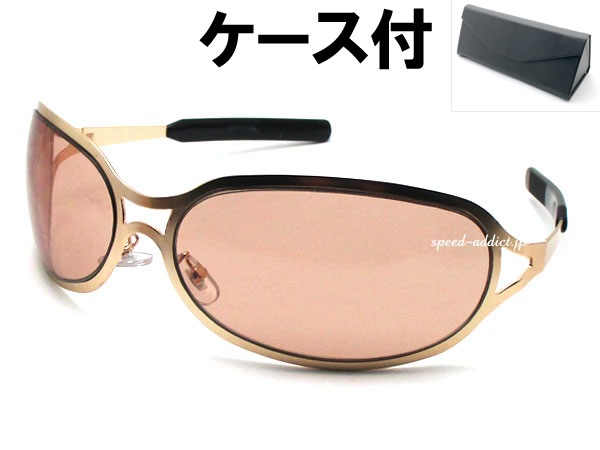 METAL OVAL SUNGLASS�ʥ᥿�륪���Х륵�󥰥饹�˱�ä�GOLD �� LIGHT BROWN + �ᥬ�ͥ����� BLACK
